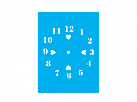 STENCIL RELOGIO CORACAO 15X20CM - JC984