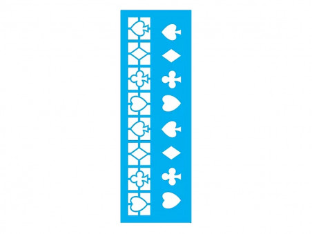 STENCIL NAIPES/BARALHO 10X30CM - JB653