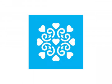 STENCIL CORACOES 10X10CM -...