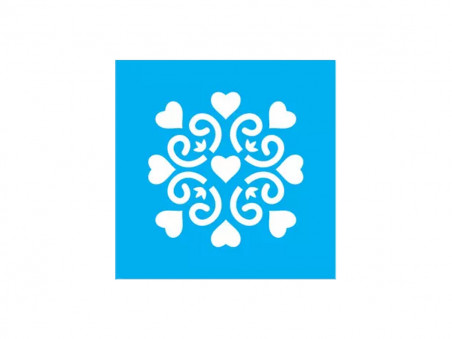 STENCIL CORACOES 10X10CM - JA070