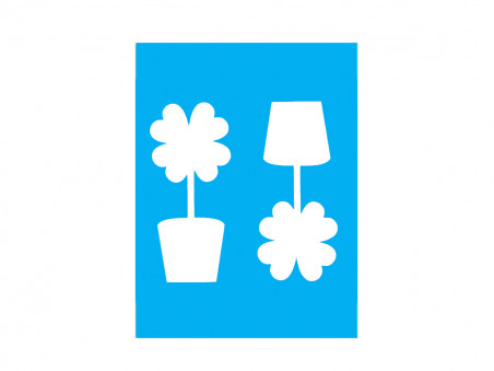 STENCIL FLORES VASO 15X15CM - QD201