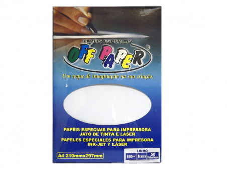 PAPEL A4 LINHO BRANCO 180G.50F.