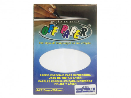 PAPEL A4 VERGE BRANCO 120G.50F.