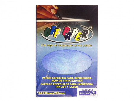 PAPEL A4 MADEIRA AZUL 180G.50F.