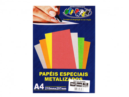PAPEL A4 METALIZ.VERMELHO 150G.15F.