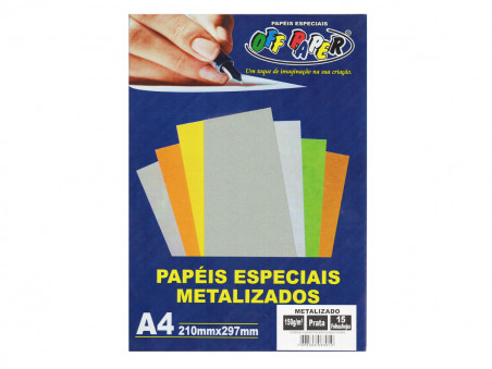 PAPEL A4 METALIZ.PRATA 150G.15F.