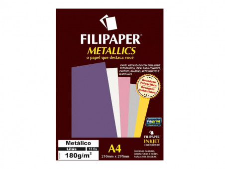 PAPEL A4 METALICO LILAS 180G.15F.