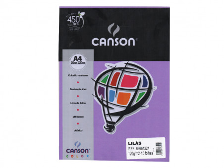 PAPEL A4 COLOR VIOLETA 120G.15F.