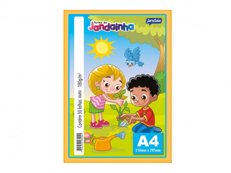 PAPEL A4 COLOR LARANJA OURO 180G. C/50