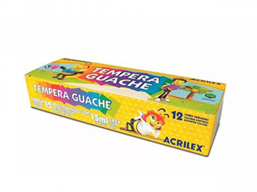 GUACHE 12 CORES ACRILEX 15 ML.