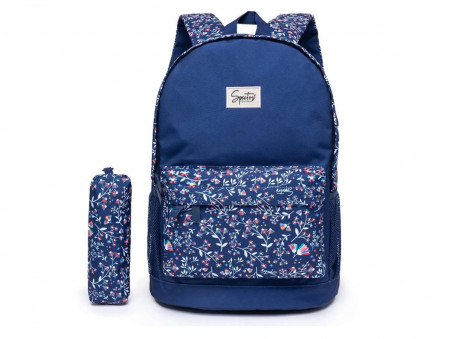 MOCHILA SPECTOR AZ.FLORAL+BOLS.42CM.1D.