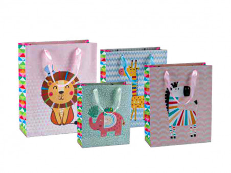 SACOLA PAPEL 26X32X12 ZOO GLITTER-AV.