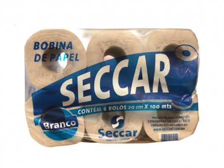 PAPEL TOALHA ROLO 20CMX100MT.BRANCO C/6