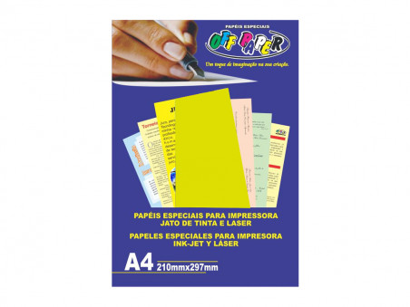 PAPEL A4 COLOR AMARELO 120G. PLUS 20F.