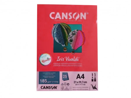 PAPEL A4 COLOR VERMELHO 185G.25F.