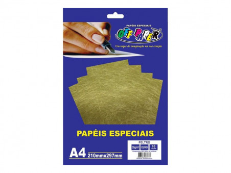 PAPEL A4 FELTRO OURO 30G.10F.