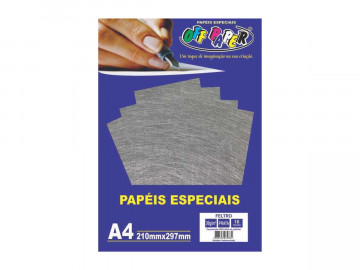 PAPEL A4 FELTRO PRATA 30G.10F.