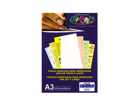 PAPEL A3 BRANCO OPALINE 180G. 50F.