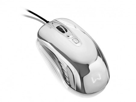 MOUSE USB PRATEADO LED 1600DPI 3 VELOC.