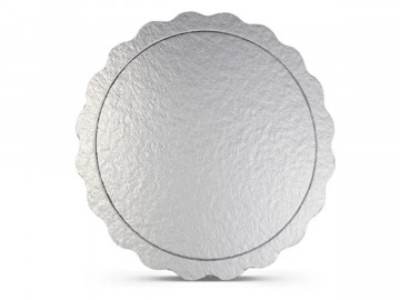 FUNDO BOLO 32CM.PRATA LISO...