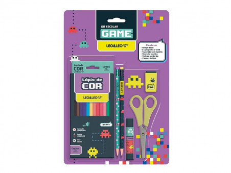 KIT ESCOLAR GAME 7 PECAS LEO E LEO