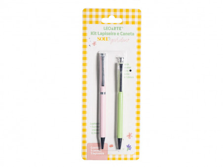 KIT ESCOLAR LAPISEIRA+CANETA SOUL GARDEN