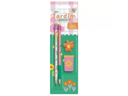 KIT ESCOLAR JARDIM 2 LAPIS+AP.+BORRACHA