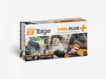 LUVA VINIL+NITRILO PRETA...