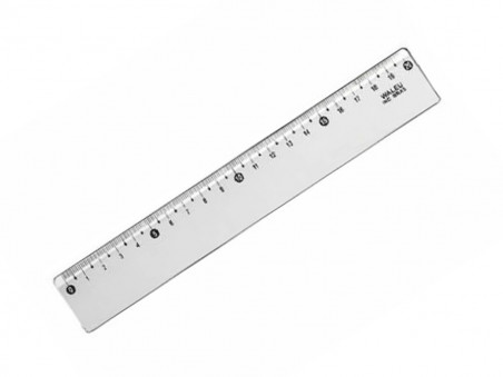 REGUA  20CM.PLASTICA TR. FINA C/25