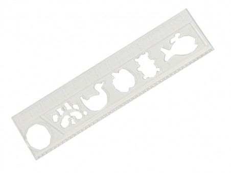 REGUA  15CM TRANSPARENTE VAZADA C/LUPA