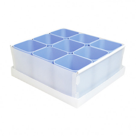 PORTA OBJETOS AZUL CLARO 9 LUGARES+CAIXA