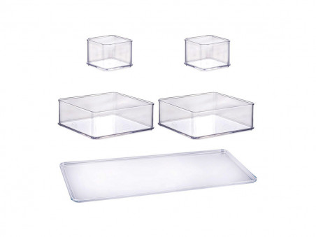 ORGANIZADOR 37X15X6CM.5 PCS.TR.ACR.