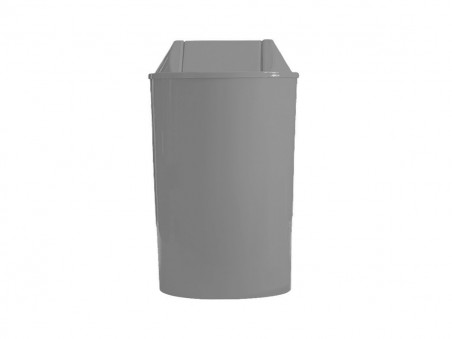 LIXEIRA  23L.PLAST.CINZA 24X61 TP.BASC