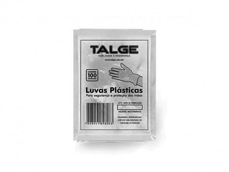 LUVAS DESCARTAVEL PLASTICA C/100 TALGE