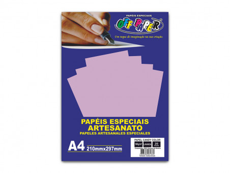 PAPEL A4 CANDY COLOR LAVANDA 180G.20FLS