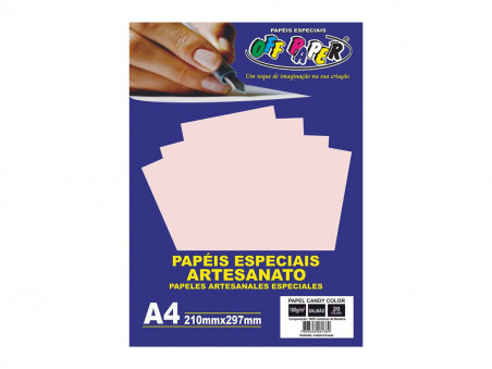 PAPEL A4 CANDY COLOR SALMAO 180G.20 FLS