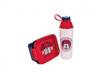 KIT PORTA LANCHE+GARRAFA MINNIE