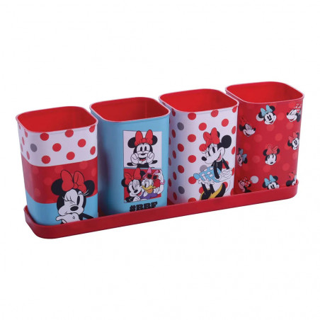 PORTA CANETA/LAPIS MINNIE QUADRADO 4 PCS
