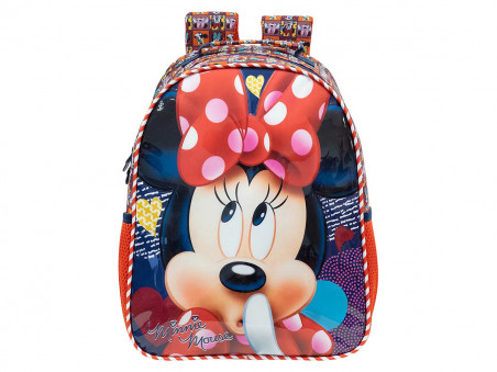 MOCHILA MINNIE COLORIDA 40CM.1D.