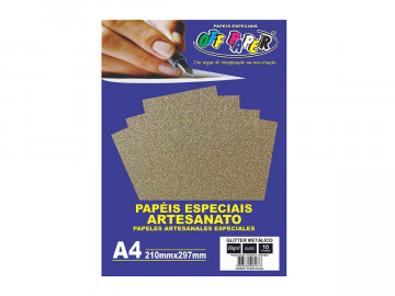 PAPEL A4 GLITTER METALICO...