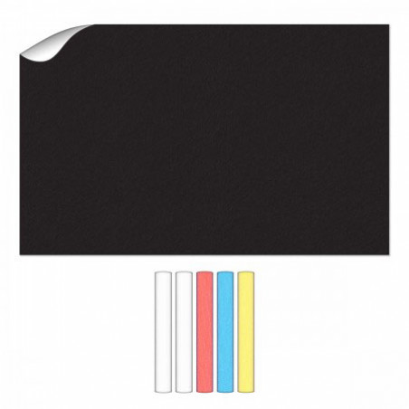 QUADRO ADESIVO PRETO 60X100 CM.+5 GIZ