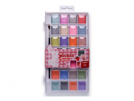 AQUARELA 28 CORES PEROLIZADA EST.+PINCEL