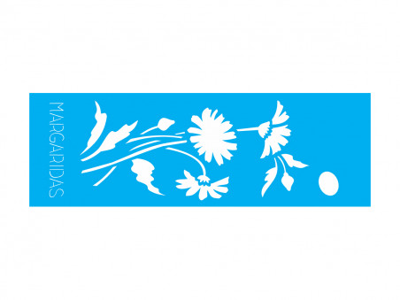 STENCIL FLORES MARGARIDAS II 10X30CM