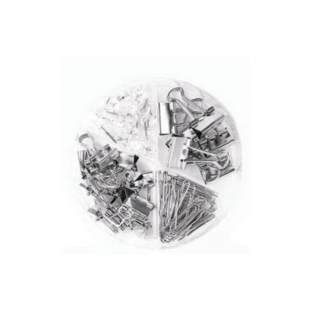 KIT CLIPS/ALFINETE/PREND/PAPEL -PRATA