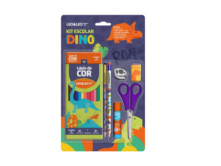 KIT ESCOLAR 7 PECAS DINO LEO.