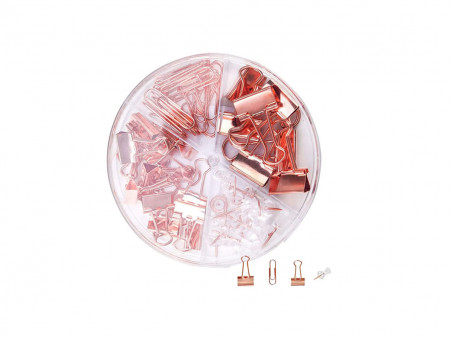 KIT CLIPS/ALFINETE/PREND/PAPEL -ROSE