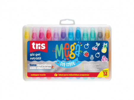 GIZ CERA 12 CORES METALICAS GEL RETRATIL