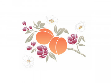 STENCIL FRUTAS E FLORES...