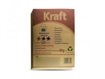 PAPEL A4 KRAFT  80G.100F.