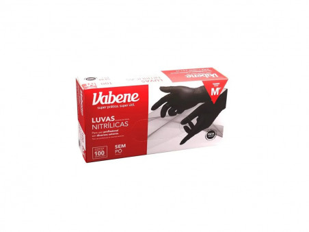 LUVAS NITRILICA PRETA M.S/PO C/100